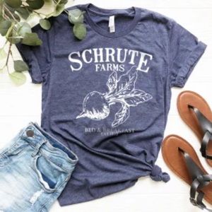 Heather navy Schrute Farms t-shirt